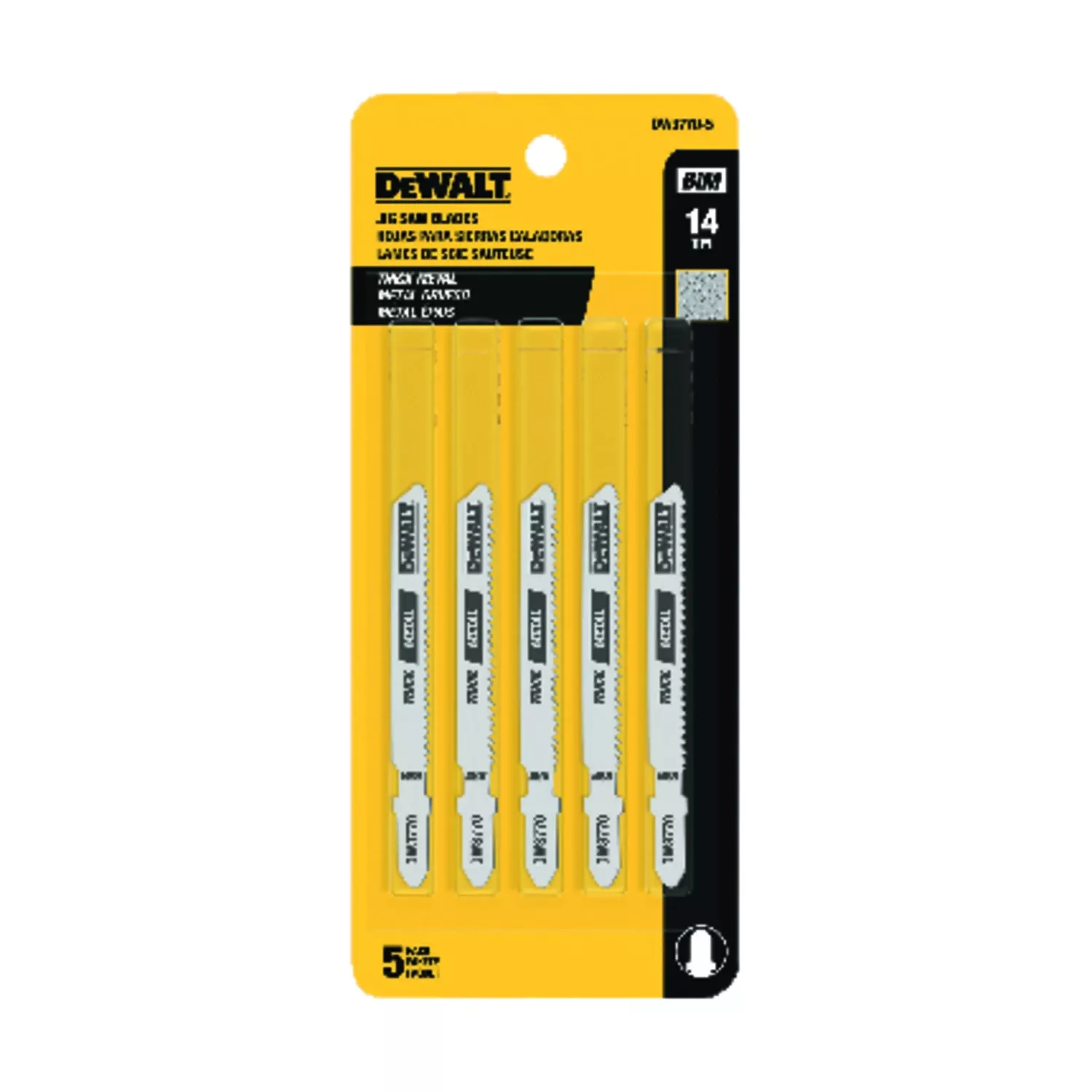 3 In. High Carbon Steel T-shank Jig Saw Blade 14 Tpi 5 Pk