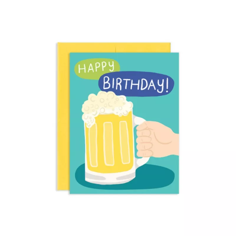 "Happy Birthday" Beer Mug Card