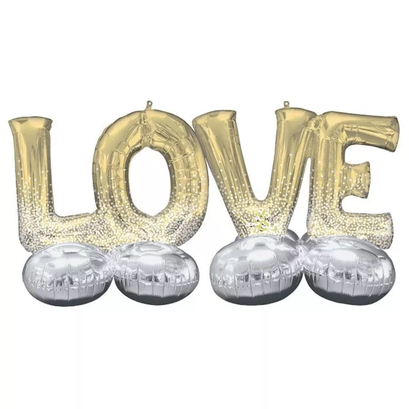 "Love" Phrase Airloonz Foil Mylar Air Jumbo Balloon Kit